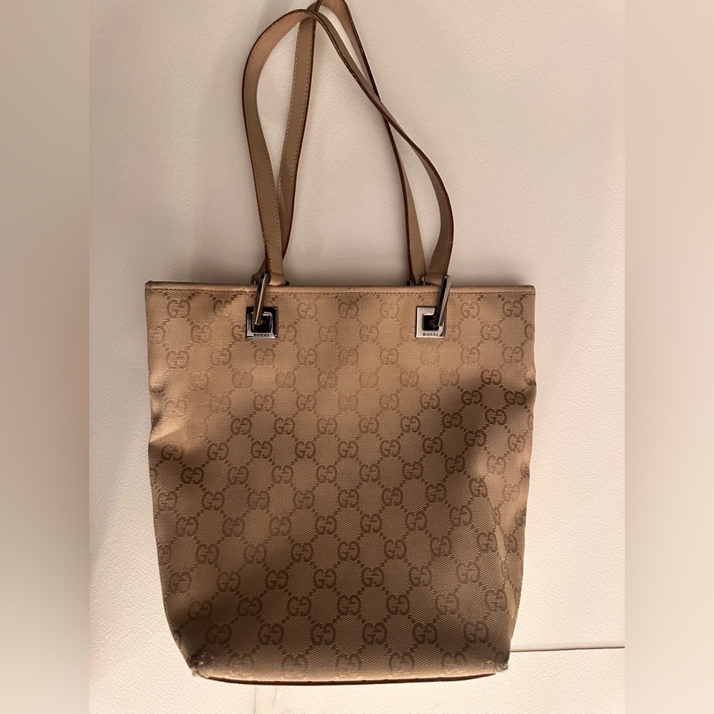 Gucci Tan Monogram Mini Tote Bag